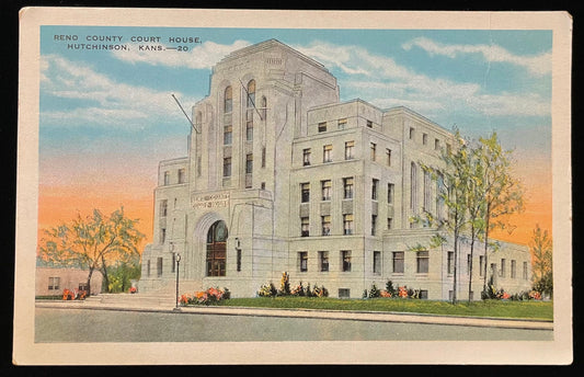 Reno County, Court House, Hutchinson, Kansas - Vintage Postcard
