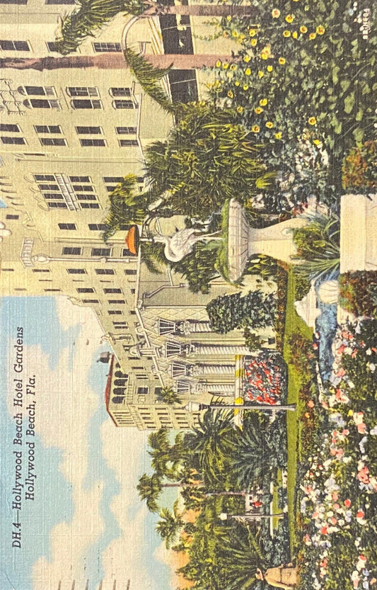 Hollywood Beach Hotel Gardens - Hollywood Beach, Florida - 1955 Postcard