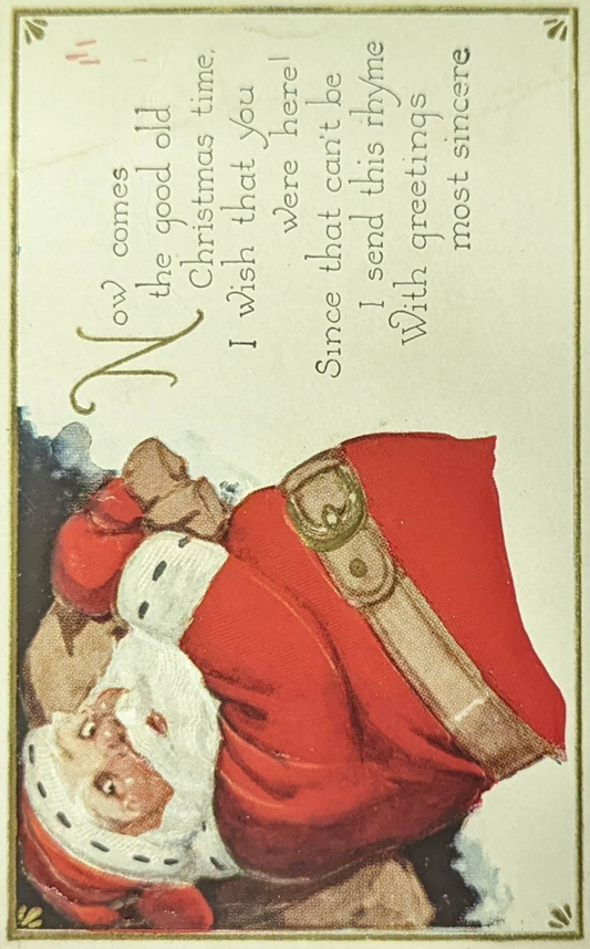 Santa Claus - Vintage 1930s Embossed Christmas Poscard