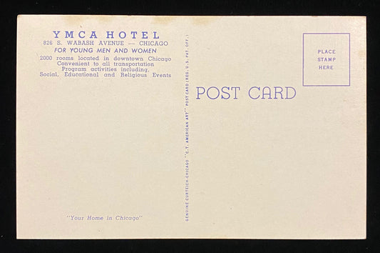 YMCA Hotel - Chicago - Linen Postcard