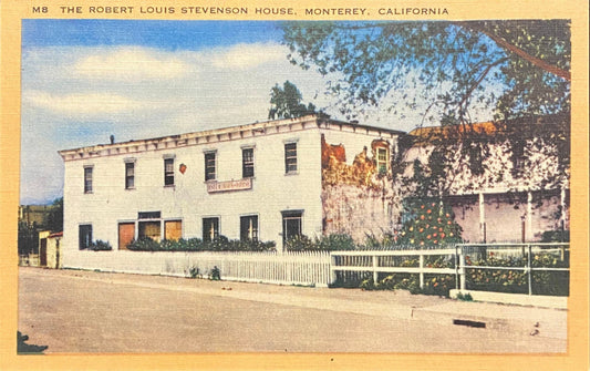 The Robert Louis Stevenson House, Monterey, California - 1940s Linen Postcard
