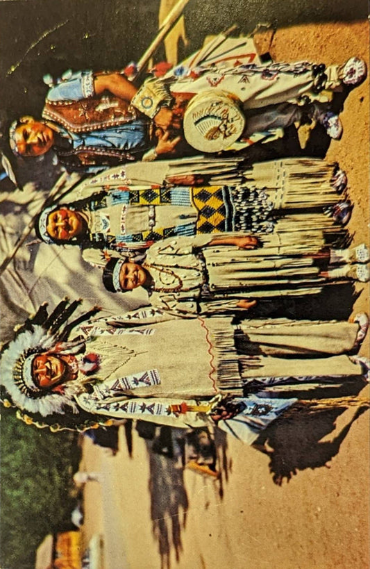Chief Running Horse and Family - San Francisco, California - Vintage Postcard