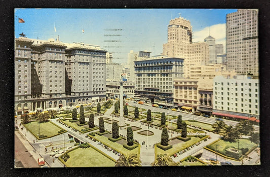 Union Square - San Francisco, California - Vintage Postcard
