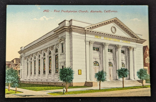 First Presbyterian Church - Alameda, California - Vintage Postcard