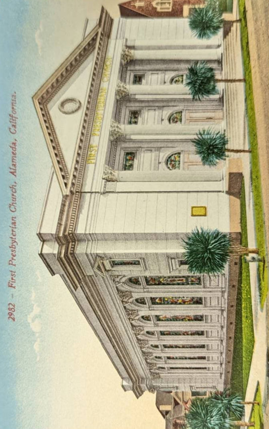 First Prebyterian Church - Alameda California - Vintage Postcard