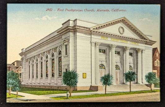 First Prebyterian Church - Alameda California - Vintage Postcard