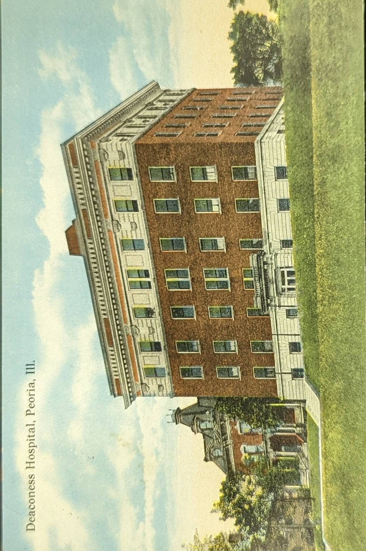 Deaconess Hospital, Peoria, Illinois - Vintage Postcard