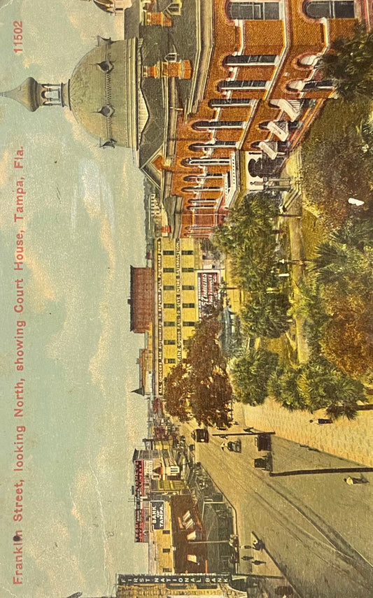 Franklin Street looking North, showing Court House, Tampa, Fla.