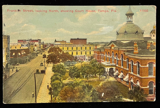 Franklin Street looking North, showing Court House, Tampa, Fla.