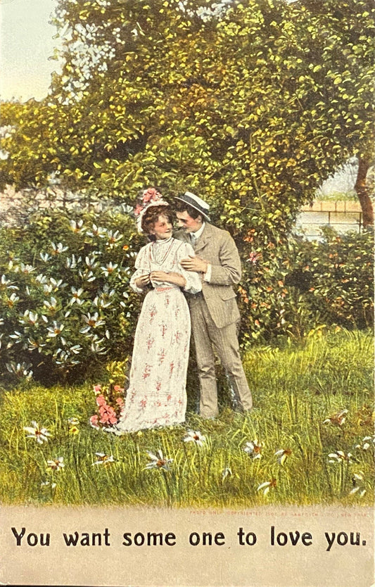 You Want Some One to Love You - Romantic Vintage Postcard