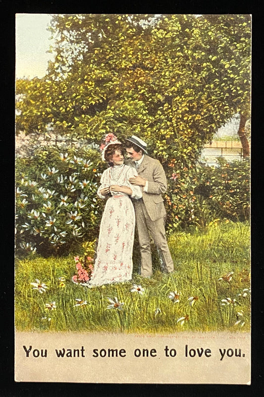You Want Some One to Love You - Romantic Vintage Postcard