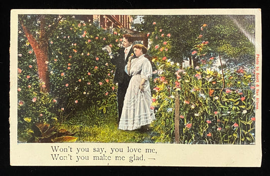 Won't you say, you love me, Won't you make me glad - Funny/Satirical Vintage Postcard