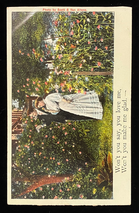 Won't you say, you love me, Won't you make me glad - Funny/Satirical Vintage Postcard
