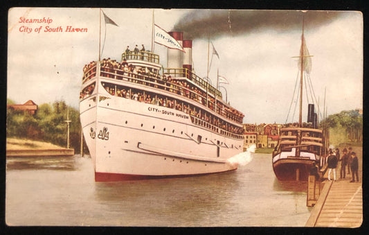 Steamship - City of South Haven 1917 Vintage Postcard