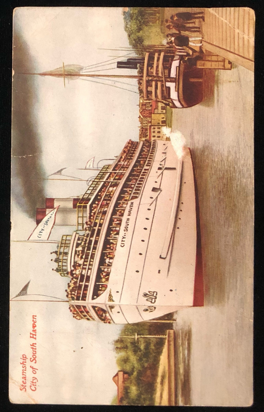 Steamship - City of South Haven 1917 Vintage Postcard