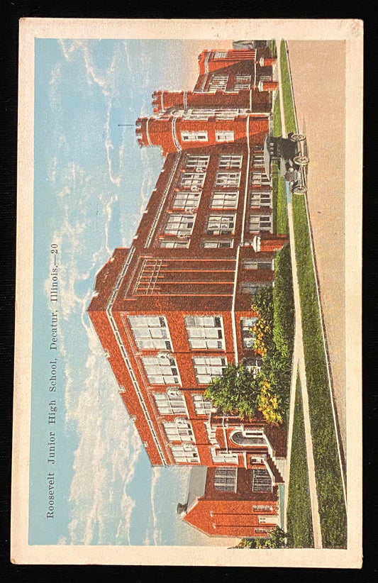 Roosevelt Junior High School, Decatur, Illinois - Vintage Postcard