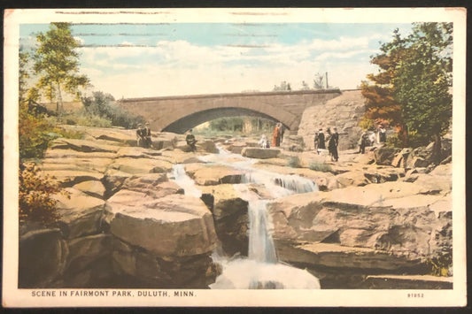 Scene in Fairmount Park, Duluth, Minnesota - Vintage 1920s Postcard