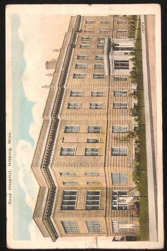 Rood Hospital, Hibbing Minnesota Vintage Postcard