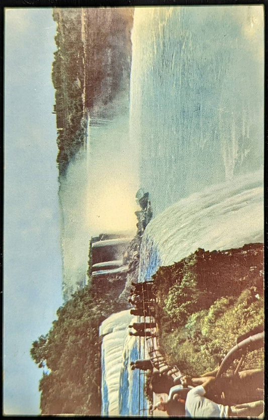 Prospect Point, Niagara Falls, New York - 1938 John Adams Red 2 Cent Stamp, Bell & Howell Adver. Vintage Postcard
