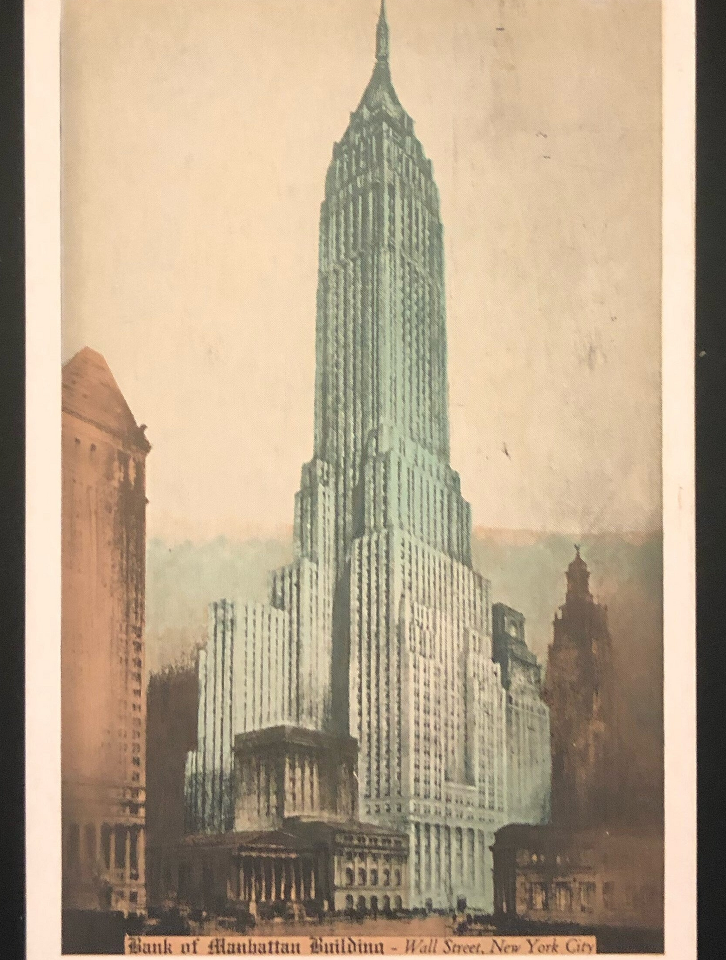 Bank of Manhattan Building- Wall Street, New York City Vintage Postcard