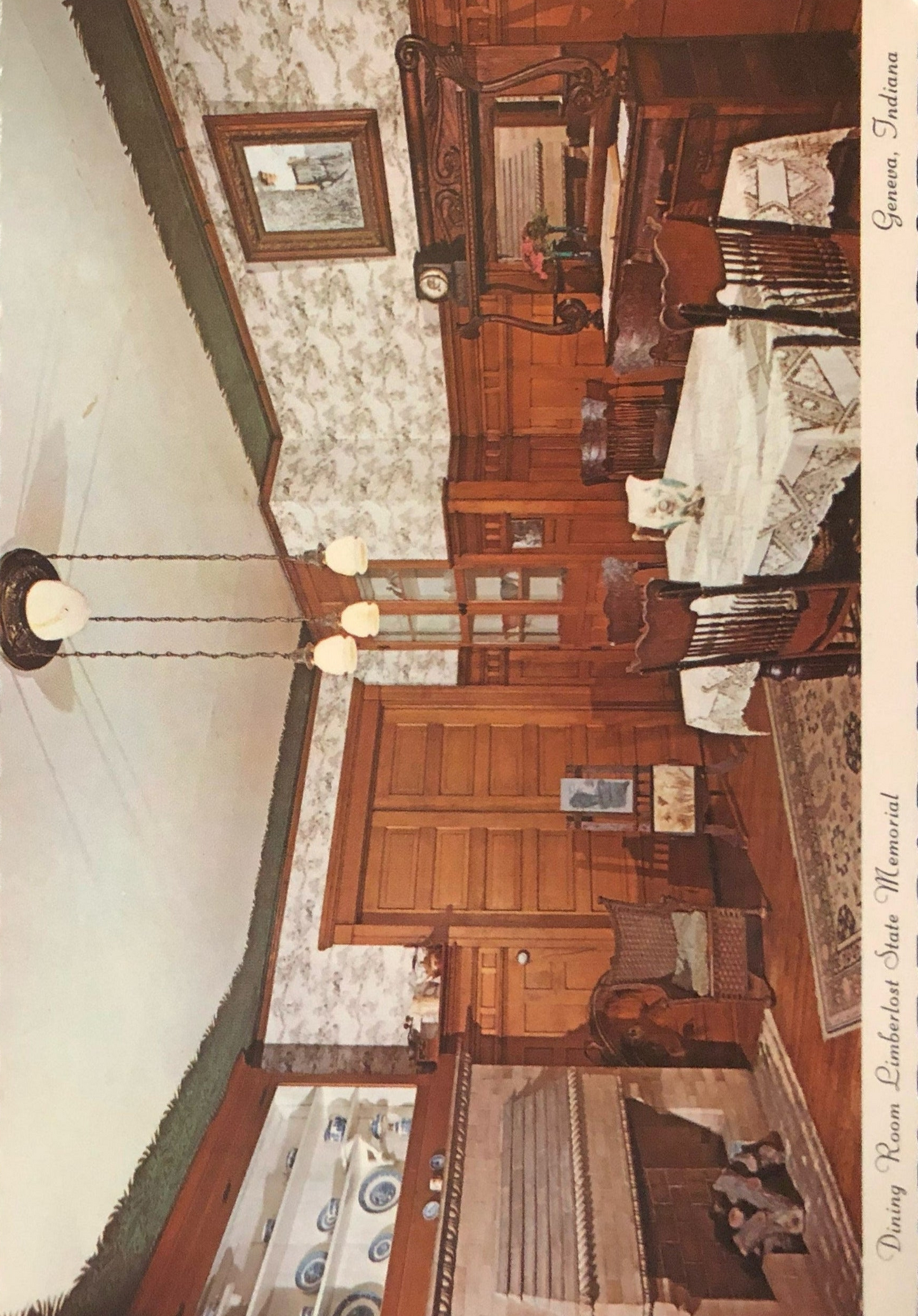 Dining Room -Limberlost State Memorial - Geneva, Indiana - Vintage Postcard