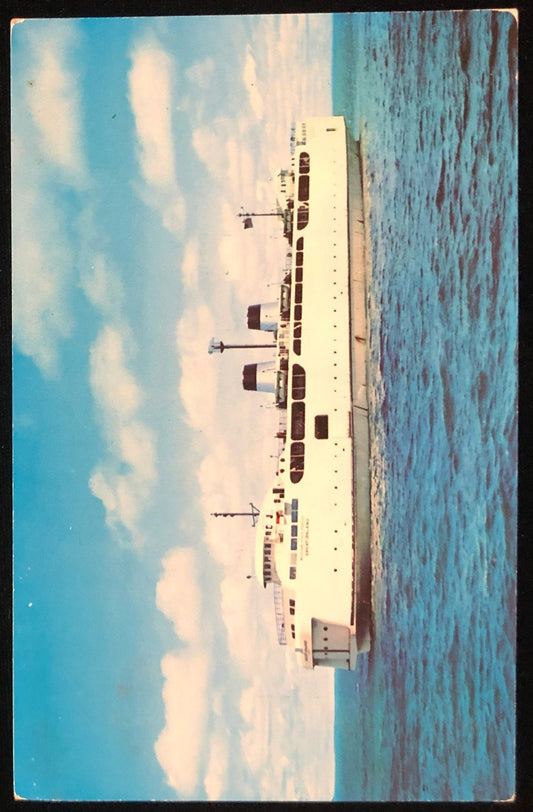 The Vactionland - Michigan State Ferry - Vintage Postcard