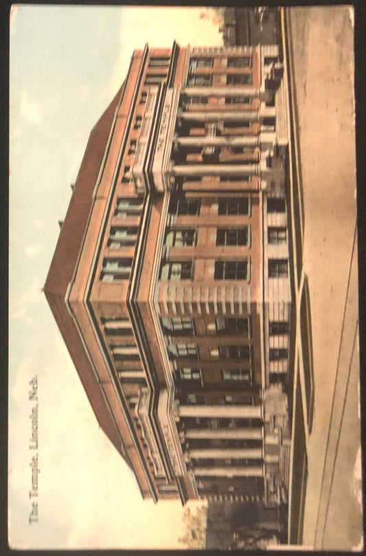 The Temple University Lincoln, Nebraska - Early 1900s Vintage Postcard