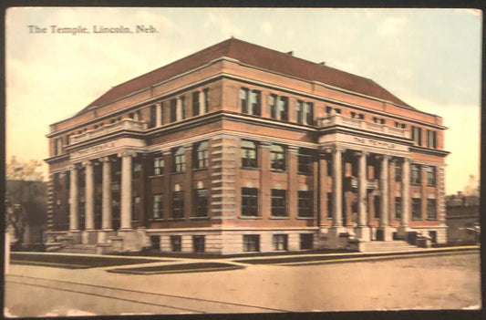 The Temple University Lincoln, Nebraska - Early 1900s Vintage Postcard