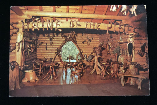 Shrine of the Pines Interior Display Baldwin, Michigan - Vintage Postcard