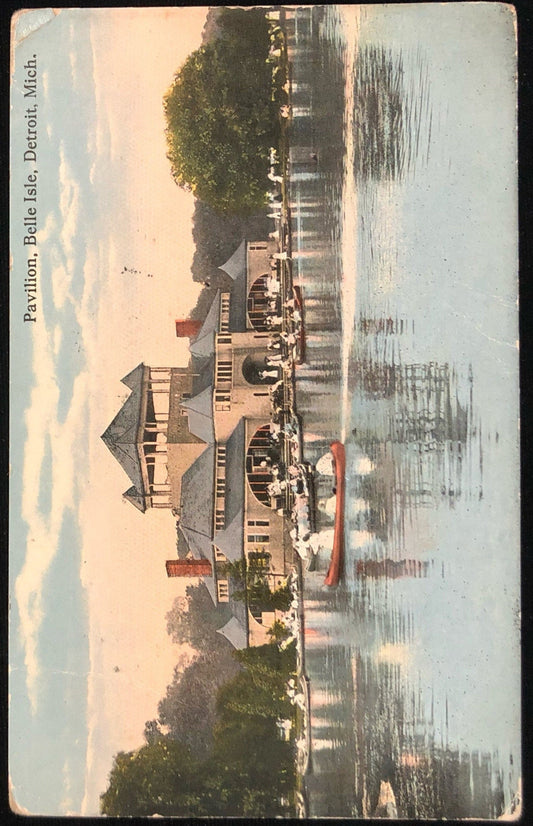 Pavilion, Belle Isle, Detroit Michigan - Vintage Postcard