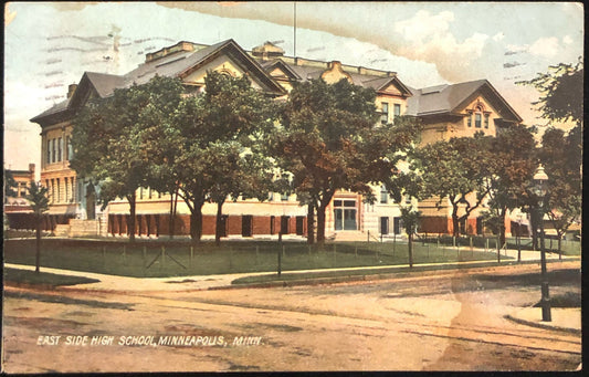 East Side High School - Minneapolis Minnesota - 1909 Postcard