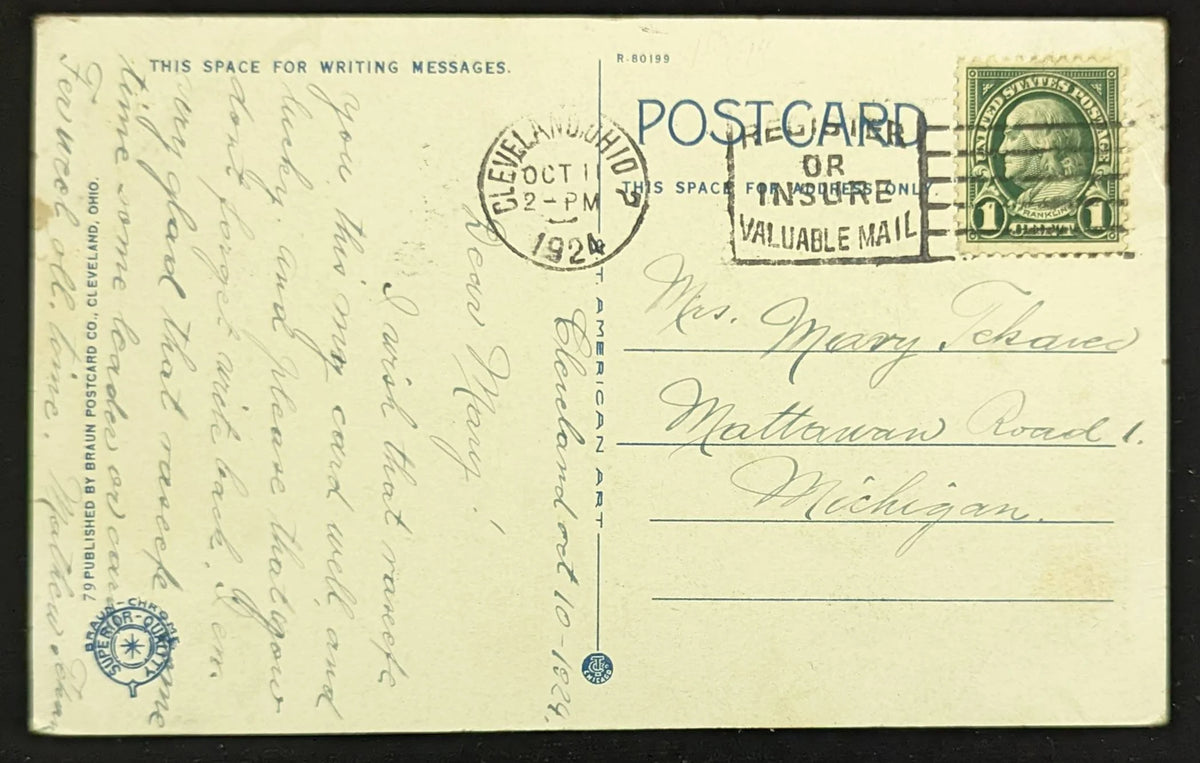 The Cleveland Museum of Art at Wade Park, Cleveland, Ohio - Vintage Museum Postcard - Art Museum remains Today