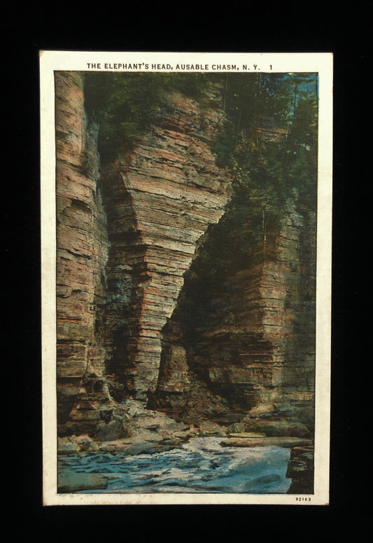 Elephant Head Ausable Chasm, NY. Vintage Postcard