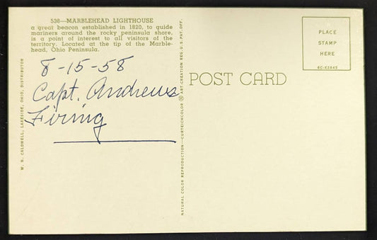 Marblehead Lighthouse, Marblehead, Ohio - Vintage Postcard