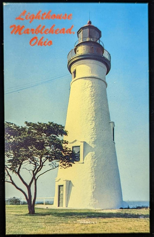 Lighthouse in Marblehead, Ohio - Vintage Postcard