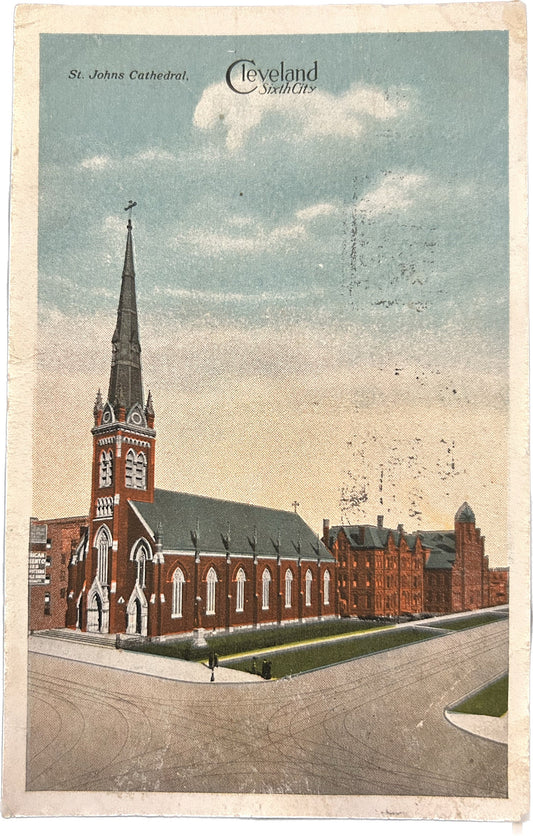 St. John's Cathedral - Cleveland Sixth City - 1925 Postcard