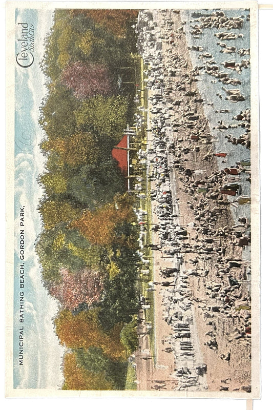 Municipal Bathing Beach, Gordon Park- Cleveland Sixth City- Vintage Postcard