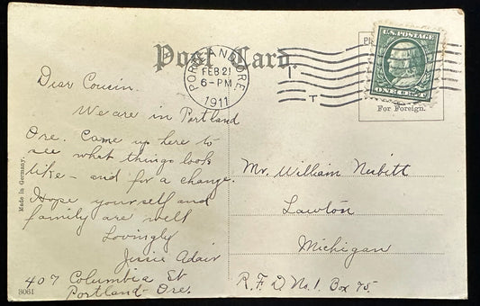 Floating Logs Willamette River, Oregon, On the Road of a Thousand Wonders - Vintage 1910s Linen Post