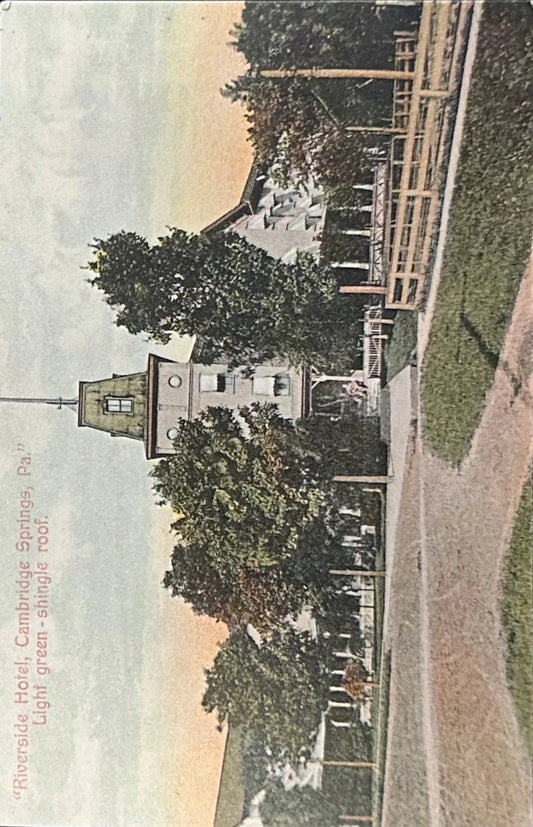Riverside Hotel - Cambridge Springs, PA - Vintage Postcard