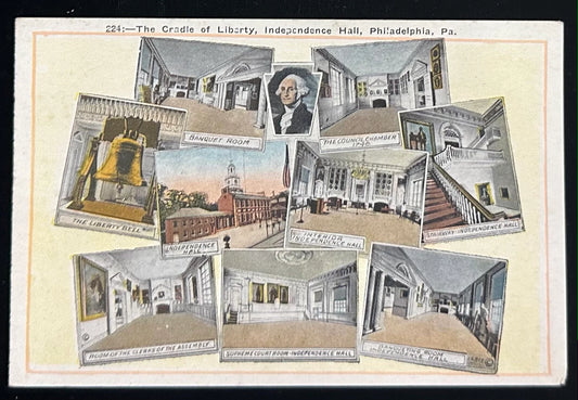 The Cradle of Liberty - Independence Hall - Philadelphia, Pa.- Vintage Postcard