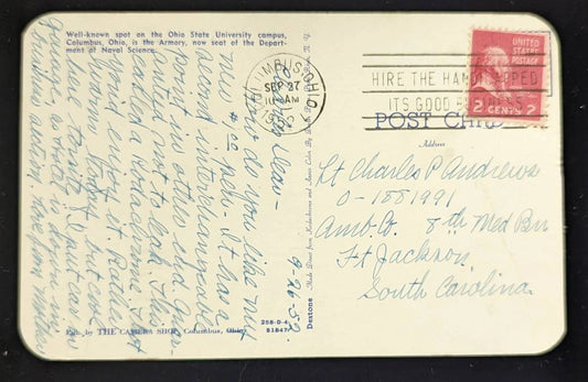 The Armory, Ohio State Department of Naval Science, Columbus, Ohio - Vintage Postcard