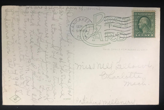 Court House, Kankakee, Ill. mailed to Charlotte MichiganCondition: good condition, used some soft we