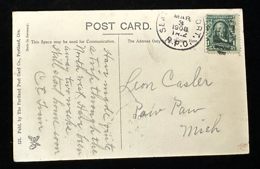 Mt. Hood (Elevation 11,934 Ft.) From Council Crest, Portland, Oregon - Vintage Postcard