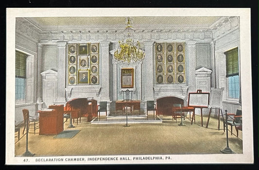 Declaration Chamber - Independence Hall - Philadelphia, PA.- 1910s Postcards