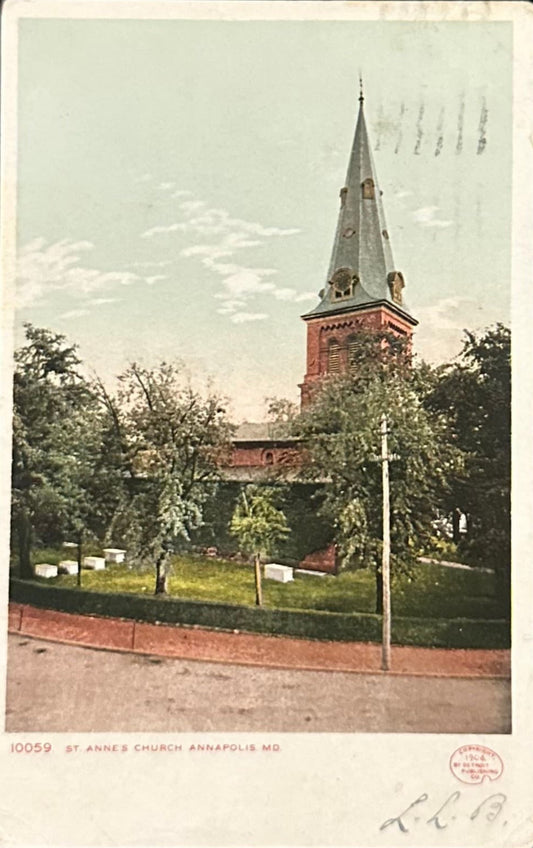 St Anne's Church - Annapolis, Maryland - 1923 Vintage Postcard