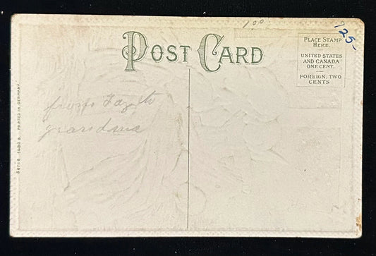 Angels Looking in the Manger at Baby Jesus -  A Merry Christmas to You - Vintage Postcard