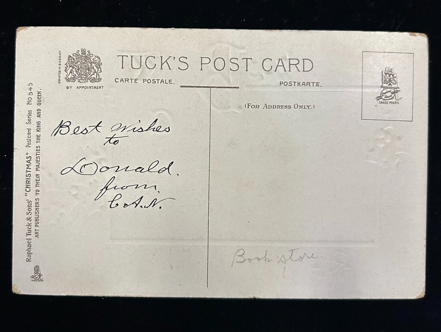 Best Wishes for a Holiday Christmas - Vintage Holiday Postcard