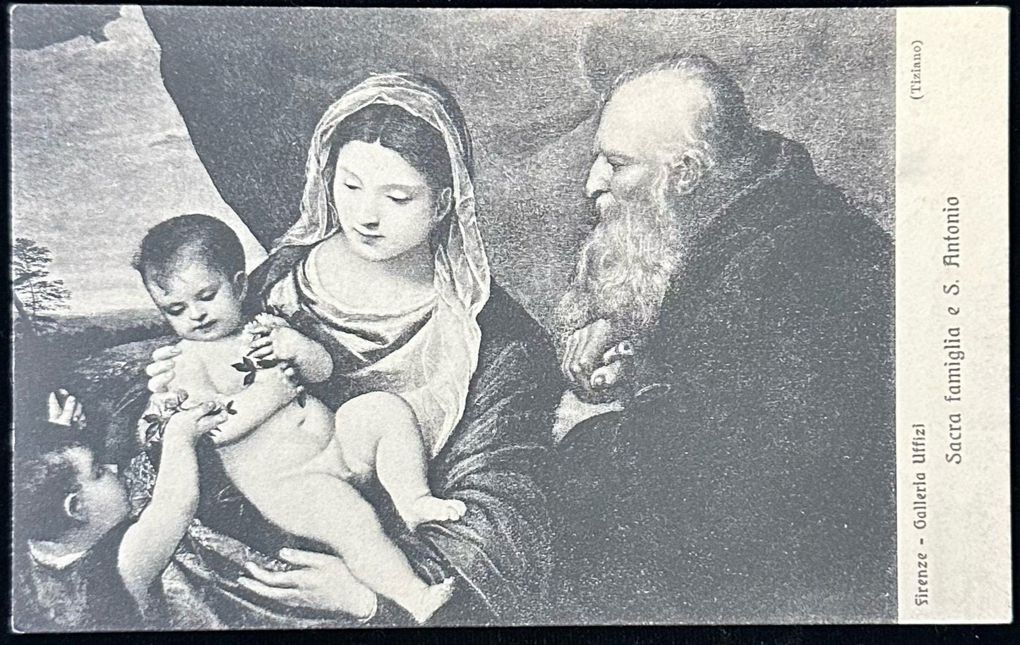 Sacra famiglia e S. Antonio - Italian Postcard