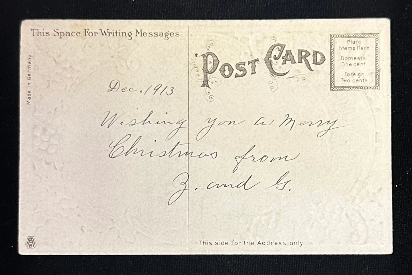 A Joyful Yuletide - Vintage Postcard