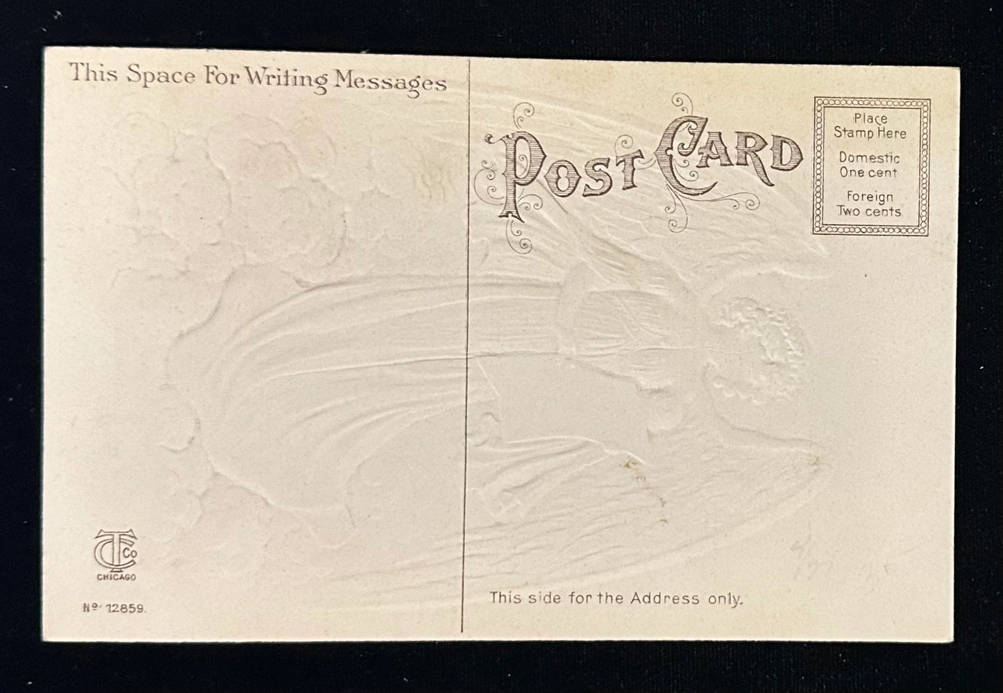 Beautiful Angel - Merry Christmas - Vintage 1910 Postcard